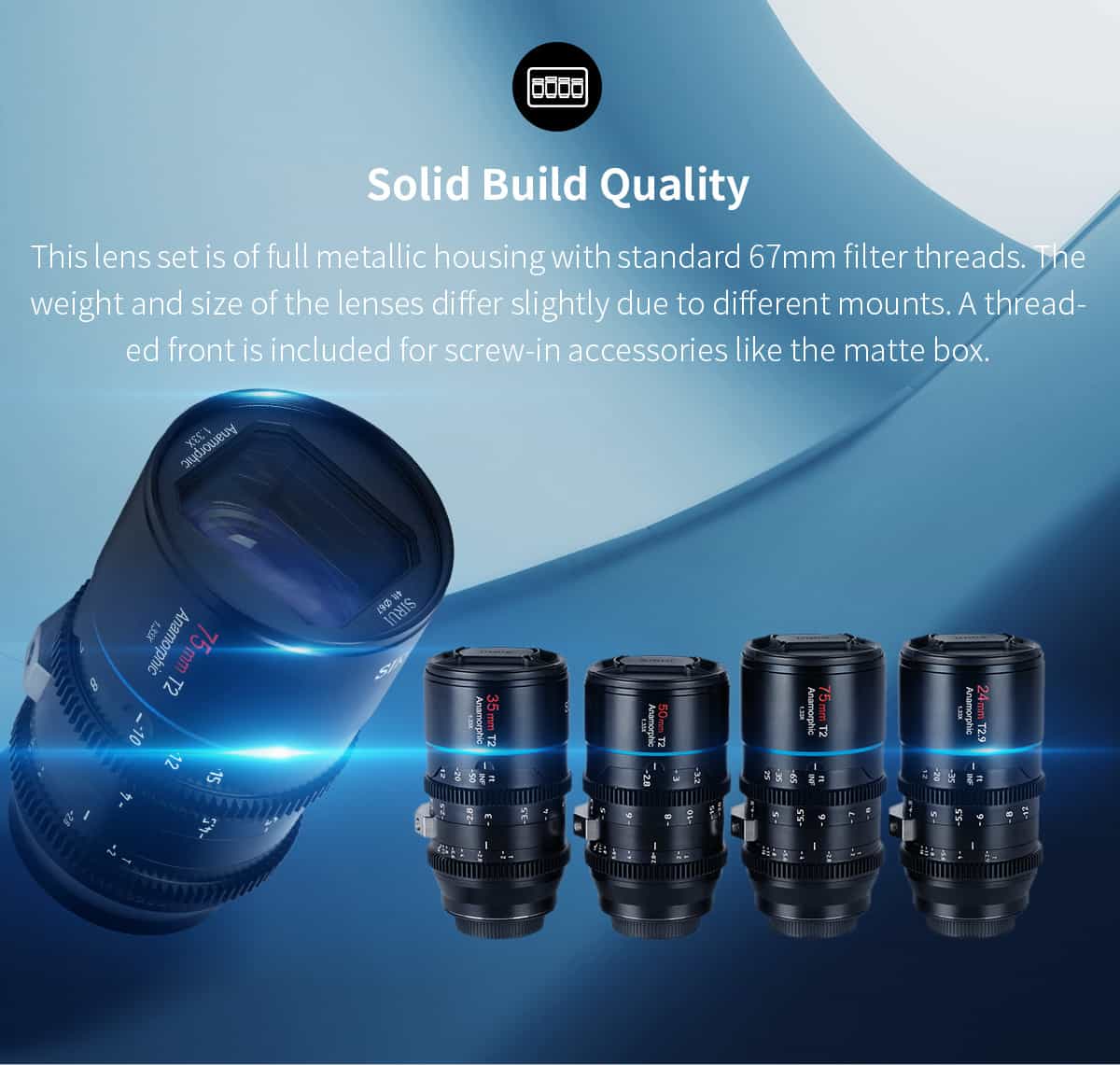 SIRUI MARS Anamorphic 4 Lens Set - SIRUI USA, LLC