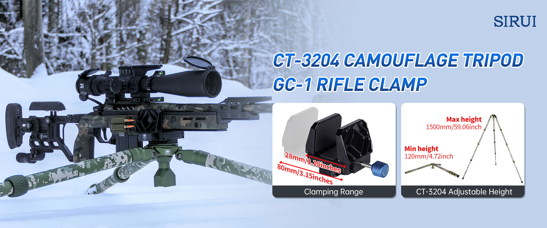 SIRUI 2 In 1 Explorer Series CT-3204 Camouflage Tripod 